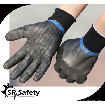 SRSAFETY Маслостойкие перчатки / промышленные полностью покрытые черной пеной нитриловые перчатки песчаная отделка